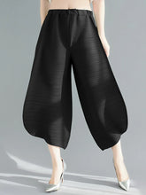 HEYFANCYSTYLE Women's Relaxed Japanese Plissé Pleated Pull On Trouser - Luxe